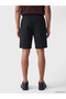 Özmarka New Season Black Regular Fit Linen Look Men's Shorts - 4