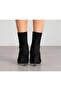 Shoes Black Suede Pointed Toe Thin Heeled Stretch Boots - 4