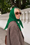 Women's Soft Textured Triangle Form Knitwear Scarf Shoulder Shawl Green 27W5009 - 4