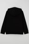 Boy's Hooded Cardigan with Arma Detail and Zipper, Ages 10-14, Black - 2