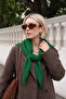 Women's Soft Textured Triangle Form Knitwear Scarf Shoulder Shawl Green 27W5009 - 3