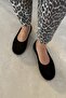 Vera Black Suede Genuine Leather Ballerinas - 5