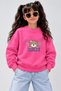 Crew Neck Sweatshirt for Girls, Printed 3-Yarn Threaded Winter Sweatshirt