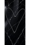 Silver Color -V- Letter Heart Detailed Minimal Thin Chain Steel Necklace -Tarnish Resistant-45Cm