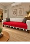 100% Cotton Knitted Tassel Sofa Cover 100X230 cm Shawl Model Sofa Shawl Red - 2