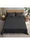 Beddingzone- SINGLE Bed Sheet Set, Soft Luxury for Skin and Hair Care, 160X220cm, Includes 1 Bedsheet and 2 Pillow Covers (Gray, 160x220cm, Stripe Microfiber) - 2