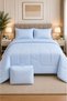 Cotton Ease Single Comforter Set with Pillow Cover- 140×200 cm – Blue Haze I 100% Premium Cotton I 250 Thread Count - 4