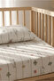 100% Cotton Ranforce Elastic Sheet Set - Dinosaur Line Patterned Park Bedding 70X120 35X45 - 2