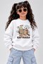 Crew Neck Sweatshirt for Girls, Printed 3-Yarn Threaded Winter Sweatshirt