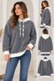 Women's Plush Textured Hooded Oversize Sweatshirt - 4