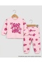 Baby Girl Seasonal 2-Piece Set Palm Tree Patterned Long Sleeve Cotton Comfortable Daily Set-Pink - 3