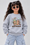 Crew Neck Sweatshirt for Girls, Printed 3-Yarn Threaded Winter Sweatshirt