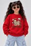 Crew Neck Sweatshirt for Girls, Printed 3-Yarn Threaded Winter Sweatshirt