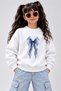 Crew Neck Sweatshirt for Girls, Printed 3-Yarn Threaded Winter Sweatshirt
