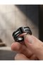 Men's Black Steel Ring - 2