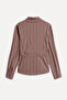 Women's Tile Striped Fitted Belt Detailed Shirt - 2