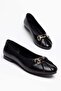 Large Size Women's Ballerinas with Black Round Toe Buckle - 3