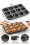 12-Piece Muffin and Cupcake Cake Mold – Non-Stick Surface Baking Tray 26X34 cm - 2