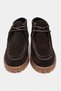 Nila Bitter Brown Genuine Suede Leather Lace Detail Serrated Thick Sole Women's Boots - 8