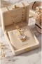 316L Steel Gold Color Butterfly Moon Crescent Model Tarnish Resistant Necklace - 4