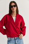 Women's Red Double Breasted Collar Pocket Detailed Lined Elastic Wrap Closure Short Trench Coat 2845 60286507 - 4