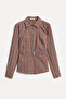 Women's Tile Striped Fitted Belt Detailed Shirt