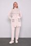 Sequin Pocket Detailed Double Suit Beige