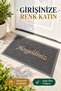 Gray 40X60 cm Welcome Written Door Mat Curly Textured Gold Written Decorative Home Mat - 3