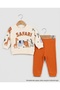 Baby Boy Seasonal 2-Piece Set Safari Patterned Long Sleeve Cotton Comfortable Daily Set-Orange - 3