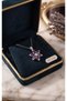 Silver Color Lilac Stone Lotus Camellia Model Steel Necklace - 4