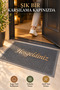 Gray 40X60 cm Welcome Written Door Mat Curly Textured Gold Written Decorative Home Mat - 5