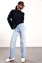 Light Blue Longline Straight Cut Jeans - 2