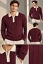 New Season Polo Collar Zippered Knitted Sweater - 4