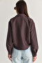 Women's Brown Inner Athlete United Balloon Form Striped Shirt 2362 60286570 - 7
