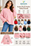 Women's Large Size Loose Sweater 10% Wool Crew Neck Oversize Knitwear Sweater Standard Size 42-48 Compatible - 3