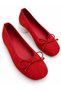 Women's Red Suede Bowknot Soft Comfortable Ballerinas Farel - 4