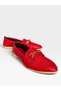 Women's ballerina flats with buckle detail - stylish, comfortable, everyday shoes - red - 2