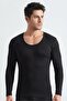 3-Pack Black Men's Thermal Undershirt Long Sleeve Underwear Top - Custom Made with Sleep Band Gift - 3