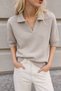 Short Sleeve Polo Neck Knitwear Sweater - 2