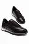 Genuine Leather Men's Casual Shoes Black Nubuck Printed Leather