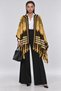 Choose Your Style Crow's Feet Patterned Brown Tasseled Square Poncho Winter Soft Fleece 150 X 150 cm
