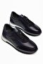 Genuine Leather Men's Casual Shoes Navy Blue Nubuck Printed Leather