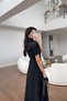 Sequin Detailed High Neck Black Dress - 3