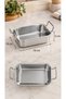 Mini Presentation Plate – Appetizer, Breakfast and Sauce Serving Plate with Handle Stainless Steel 10X16 cm - 3