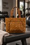 Liva Women's Parachute Fabric Written Hand and Shoulder Bag-Tan - 2