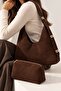 Women's Suede Gold Detailed Bag - 3