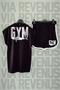 Shark Back Printed Sleeveless Sports Tshirt and Custom Sports Shorts Set