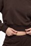 Long Sleeve Three Thread Asymmetric Boat Neck Sweatshirt - 4
