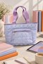 Liva Women's Parachute Fabric Written Hand and Shoulder Bag-Lilac - 2