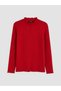 Two Mt Shop Quality Lcw Modest Red Interlock Plain Narrow & Slim Long Sleeve Women's T-Shirt